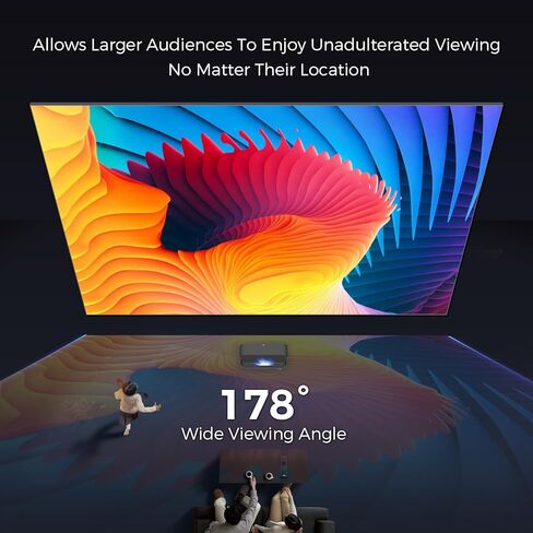 شاشة عرض SCREENPRO مقاس 100 بوصة ALR لرفض الضوء المحيط للمسرح المنزلي، شاشة رفض ضوء السقف بإطار ثابت 16:9 4K/8K Ultra Edge لجهاز عرض قصير جدًا وجهاز عرض ليزر in Kuwait