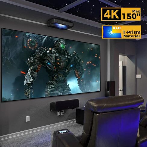 شاشة عرض SCREENPRO مقاس 100 بوصة ALR لرفض الضوء المحيط للمسرح المنزلي، شاشة رفض ضوء السقف بإطار ثابت 16:9 4K/8K Ultra Edge لجهاز عرض قصير جدًا وجهاز عرض ليزر in Kuwait