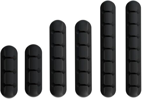 BGGCHEECA BU-B Wire/Cord/Cable Organizer White Cord Holder, Wire Organizer USB Cable Management Cord Keeper, Cable Clips for Car Home and Office. (6PACK, Black) in Kuwait