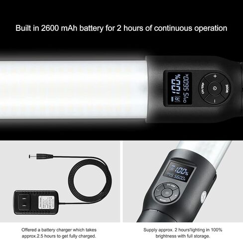 Godox LC500 LED عصا إضاءة فيديو LED عصا إضاءة محمولة للتصوير الفوتوغرافي، درجة حرارة اللون المزدوج (5600K/3300K)، بطارية ليثيوم مدمجة in Saudi Arabia