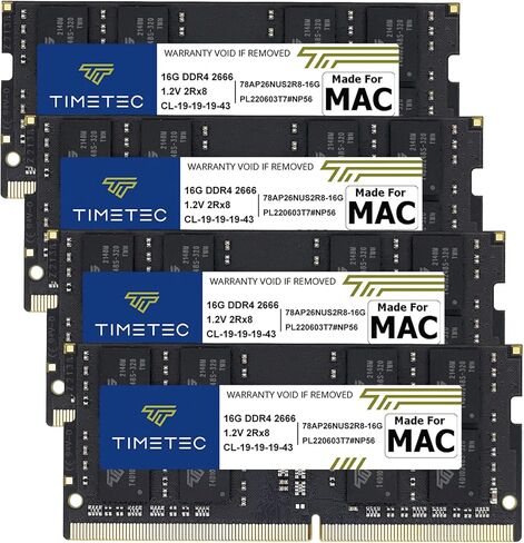مجموعة Timetec 128GB (4x32GB) متوافقة مع Apple DDR4 2666MHz لمنتصف 2020 iMac (20,1/20,2) / منتصف 2019 iMac (19,1) 27 بوصة مع شاشة Retina 5K PC4-21333 / PC4-21300 CL19 SODIMM ترقية ذاكرة الوصول العشوائي لذاكرة الوصول العشوائي (MAC). in Kuwait