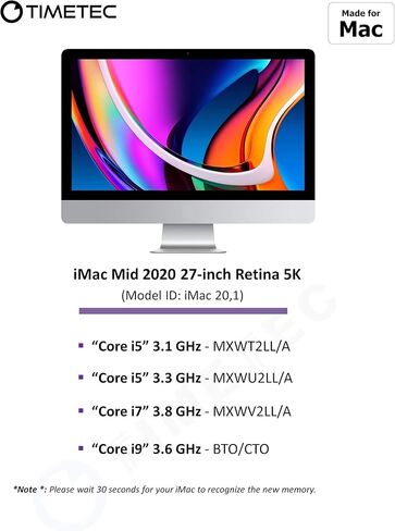 مجموعة Timetec 128GB (4x32GB) متوافقة مع Apple DDR4 2666MHz لمنتصف 2020 iMac (20,1/20,2) / منتصف 2019 iMac (19,1) 27 بوصة مع شاشة Retina 5K PC4-21333 / PC4-21300 CL19 SODIMM ترقية ذاكرة الوصول العشوائي لذاكرة الوصول العشوائي (MAC). in Kuwait