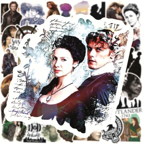 50 قطعة من ملصقات المسلسل التلفزيوني اوتلاندر لزجاجات المياه للمراهقين والبالغين | مثالية لزجاجة المياه واللابتوب والجوال وزجاجات المياه للسفر مقاومة للماء (اوتلاندر) in Kuwait