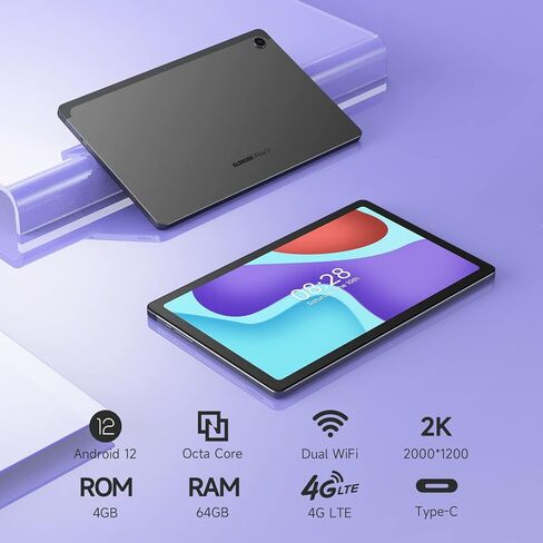 ALLDOCUBE Android 12 Tablet 10.4 بوصة ثماني النواة دقة 2K FHD أجهزة لوحية 64 جيجابايت تخزين 5G WiFi بلوتوث 5.0 GPS 5MP + 8MP كاميرا iPlay50 in Kuwait