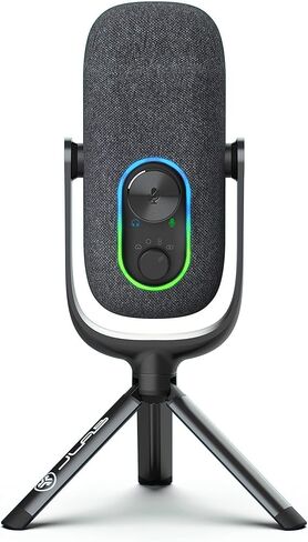 JLab JBuds Talk USB Microphone, Black, USB-C Output, Cardiod, Omni, Stereo, and Bi-Directional, 96k Sample Rate, Volume Control, Gain Control, and Quick Mute, 3.5mm AUX, Plug and Play in Saudi Arabia