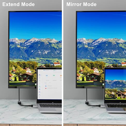 كيبل منفذ عرض 1.4 الى HDMI 2.1 UHD 8K ذكر الى انثى 0.25 متر محول 8K عند 60Hz 4K@120Hz متوافق مع شاشات العرض والكمبيوتر واجهزة التلفزيون HDMI من يوينتيك in Kuwait