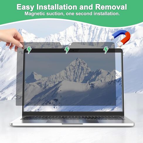 ديجيماكس شاشة خصوصية ماك بوك برو 14 انش (2021-2023، M1، M2، الموديل: A2442، A2779) شاشة فلتر خصوصية مغناطيسية قابلة للازالة مضادة للوهج والضوء الازرق لحماية الخصوصية لجهاز ماك برو 14.2 انش in Kuwait