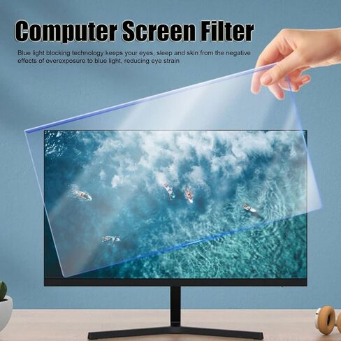 فلتر مضاد للضوء الأزرق مقاس 24 بوصة لشاشة الكمبيوتر، واقي شاشة أزرق مضاد للأشعة فوق البنفسجية لحماية العين لوحة فيلم مقاومة للخدش من النوع المعلق شاشة الكمبيوتر مانع الضوء الأزرق in Kuwait