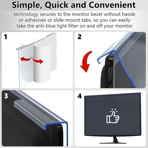 فلتر مضاد للضوء الأزرق مقاس 24 بوصة لشاشة الكمبيوتر، واقي شاشة أزرق مضاد للأشعة فوق البنفسجية لحماية العين لوحة فيلم مقاومة للخدش من النوع المعلق شاشة الكمبيوتر مانع الضوء الأزرق in Kuwait
