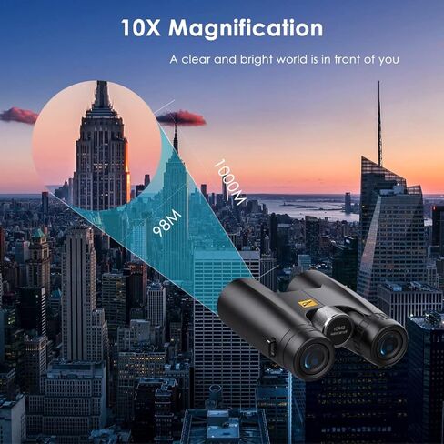 منظار ثنائي العدسات بتصميم نسر من بيردز اوف بري اوبتيكس للبالغين عالي الطاقة - مناظير شفافة عالية الدقة لمراقبة الطيور، مناظير للصيد، مستلزمات السفر مع حقيبة حمل in Kuwait