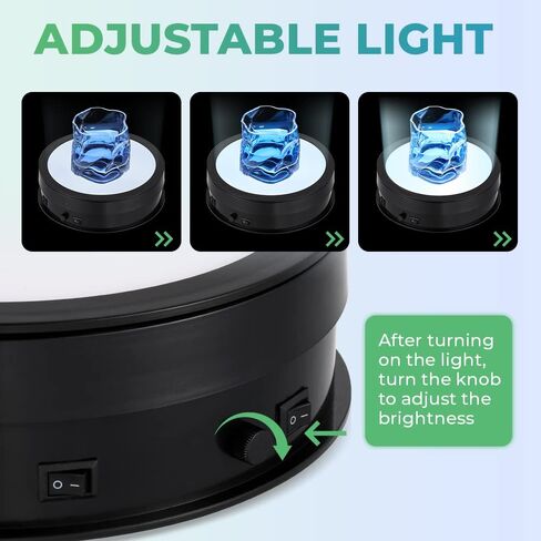 Rotating Display Stand with LED Light, 7.9inch/44lb in Kuwait