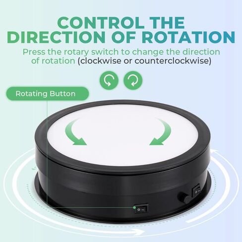 Rotating Display Stand with LED Light, 7.9inch/44lb in Kuwait