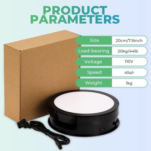 Rotating Display Stand with LED Light, 7.9inch/44lb in Kuwait
