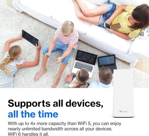 Linksys Velop Mesh Home WiFi System, 6,000 Sq. ft Coverage, 60+ Devices, Speeds up to (AC2200) 2.2Gbps - WHW0303 in Kuwait