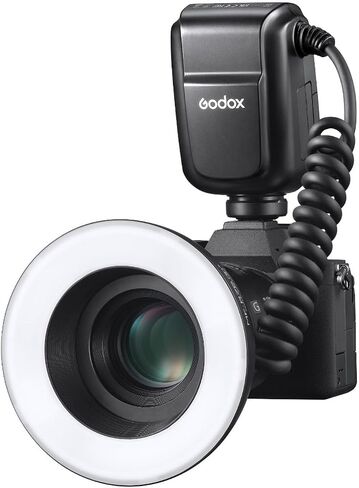 Godox MF-R76S TTL LED Micro Ring Flash، CCT 5900K 550 كامل الطاقة، 76Ws HSS 2.4G 0.1-1s وقت إعادة التدوير أنابيب فلاش مزدوجة Speedlight وحلقات محول شاشة LCD لسوني Caremas in Saudi Arabia