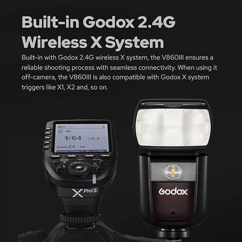GODOX V860III-N Camera Flash for Nikon Camera Flash Speedlight Speedlite,2.4G HSS 1/8000s w/XPro-N Flash Trigger,480 Full-Power Flashes,2600mAh Battery,0.01-1.5s Recycle Time,10 Levels Modeling Lamp in Saudi Arabia