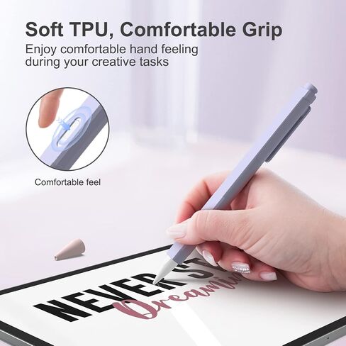 iLzyty Holder Case Compatible with Apple Pencil 2nd Generation, New TPE Material Pencil Cover, Anti-Slip Grip Pencil Holder Sleeve, Magnetic Charging & Double-Tapping Supported in Saudi Arabia