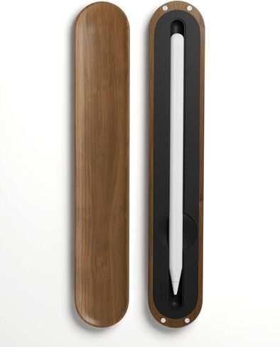 حامل حافظة من خشب الجوز من AFOOYO لأقلام Apple الجيل الأول والثاني، حافظة حمل ممتازة واقية من السيليكون متوافقة مع ملحقات أقلام Apple، وأطراف القلم، والأغطية (قلم رصاص مع حافظة رفيعة) in Kuwait