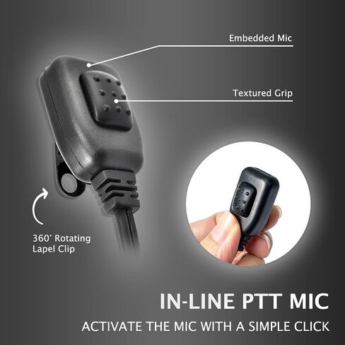PROMAXPOWER [5 عبوات] سماعة أذن على شكل حرف G مع ميكروفون PTT لأجهزة راديو موتورولا MOTOTRBO XPR6550، XPR7350، XPR7550e، XPR7580e، APX900، APX4000، APX6000، MTP850S in Kuwait