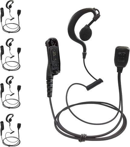 PROMAXPOWER [5 عبوات] سماعة أذن على شكل حرف G مع ميكروفون PTT لأجهزة راديو موتورولا MOTOTRBO XPR6550، XPR7350، XPR7550e، XPR7580e، APX900، APX4000، APX6000، MTP850S in Kuwait