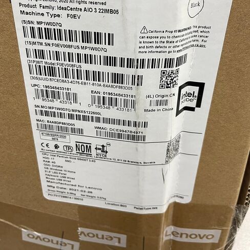 لينوفو كمبيوتر ايديا سنتر 3 22IMB05 F0EV008FUS الكل في واحد بمعالج انتل بنتيوم جولد G6400T ثنائي النواة بتردد 3.40GHz وذاكرة RAM 4GB DDR4 SDRAM وهارد ديسك 1TB وشاشة FHD مقاس 21.5 انش 1920×1080 in Saudi Arabia