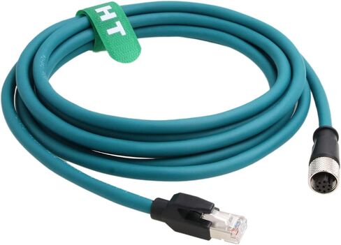 كابل إيثرنت HangTon M12 A-Coded 8 Pin أنثى إلى RJ45 Cat-7e سلك تصحيح لمستشعر المحرك الصناعي تطبيق أتمتة شبكة Profibus 10 متر in Kuwait