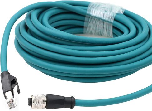 كابل إيثرنت HangTon M12 A-Coded 8 Pin أنثى إلى RJ45 Cat-7e سلك تصحيح لمستشعر المحرك الصناعي تطبيق أتمتة شبكة Profibus 10 متر in Kuwait