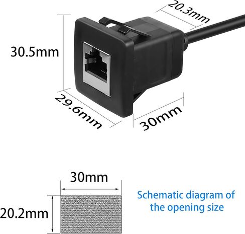 كابل إيثرنت GELRHONR بزاوية أعلى CAT5e/5، 90 درجة RJ45 ذكر إلى أنثى لوحة تركيب CAT5 سلك موسع شبكة LAN محمية للمكتب والجدار ولوحة الهيكل أسود - 2M in Kuwait