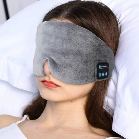 قناع العين الناعم للنوم، قناع رأس بلوتوث لاسلكي، قناع نوم قابل للتعديل من SYPVRY للنوم والتأمل والأرق وقناع ليلي وغطاء للعين الموسيقية للنوم الجانبي أثناء السفر بالطائرة، وردي in Kuwait