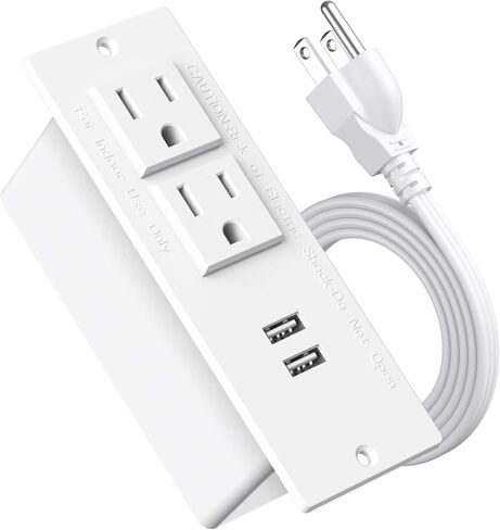 Recessed Power Strip 45W USB C,Furniture Flush Mount,Black,6FT in Kuwait