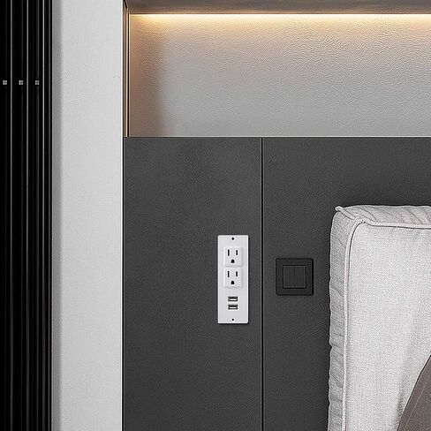 Recessed Power Strip 45W USB C,Furniture Flush Mount,Black,6FT in Kuwait