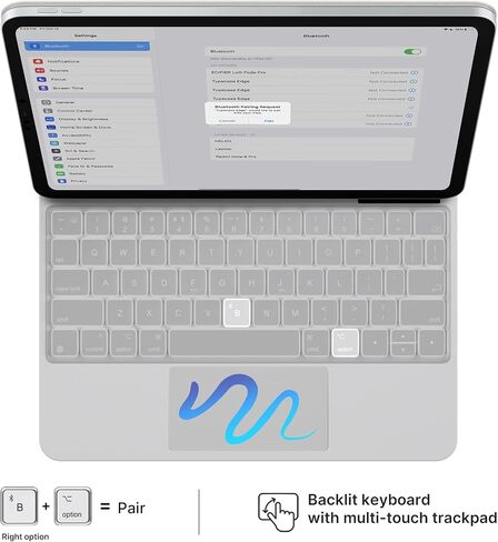 typecase Edge Slim Magnetic Backlit Keyboard Case for iPad 10th Generation (10.9-inch, 2022) - Wireless Cover with Keypad & Multi-Touch Trackpad Compatible with Apple iPad 10 Gen 10.9 in Kuwait