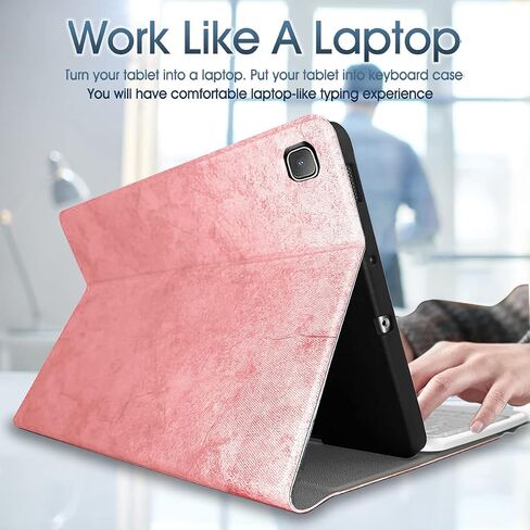 حافظة لوحة مفاتيح بإضاءة خلفية من Wineecy لجهاز Samsung Galaxy Tab S6 Lite مقاس 10.4 بوصة موديل 2022/2020 (SM-P610/P613/P615/P619)، لوحة مفاتيح لاسلكية قابلة للفصل بإضاءة خلفية بـ 7 ألوان وغطاء حامل قابل للطي من البولي يوريثان، أزرق in Kuwait