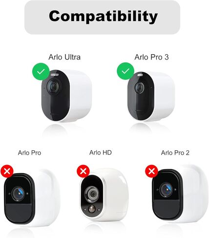 كابل شحن بطول 10 أقدام لـ Arlo Ultra/Ultra 2 وArlo Pro 3/Pro4، سلك طاقة مغناطيسي داخلي وخارجي مع محول شاحن - عبوتان باللون الأسود (غير متوافق مع Arlo Essential Spotlight) in Kuwait