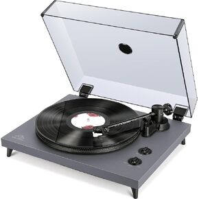 1 BY ONE Rock Pigeon Vinyl Record Player, Belt-Drive Turntable with Speakers, Built-in Phono Preamp, Moving Magnetic Cartridge AT-3600L, RCA Out, 2-Speed in Kuwait