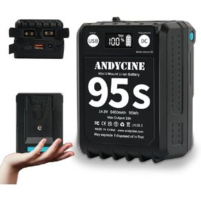 ANDYCINE 95Wh Micro V Mount Battery Dual D TAP Output，USB-A USB-C Output DC Output with LCD Capacity Indicator in Kuwait