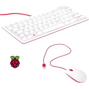 Vis Viva Official Raspberry Pi Keyboard and Mouse Combo + a Logo Sticker (Black/Grey)