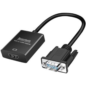 VGA to HDMI Adapter,1080P Resolution VGA Male to HDMI Female Converter for Connecting Traditional VGA Interface Laptop or PC to HDMI Monitor or Projector(with 3.5mm Audio and USB Cable) in Kuwait