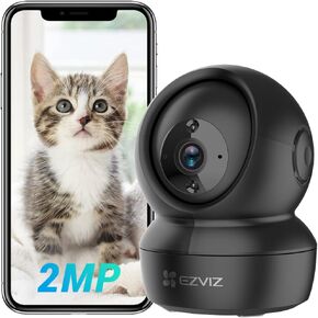قبة كاميرا أمان داخلية من EZVIZ، مراقبة الأطفال/الحيوانات الأليفة، مقلاة/إمالة 360 درجة 1080 بكسل، رؤية ليلية ذكية بالأشعة تحت الحمراء، كشف الحركة، منطقة مخصصة، تتبع تلقائي، صوت ثنائي الاتجاه، متوافق مع Alexa وGoogle(C6N)