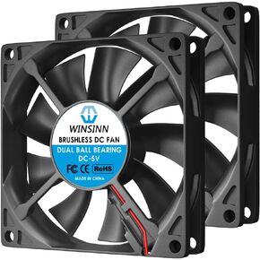 WINSINN DC 80 مم مروحة 24 فولت 8015 محمل كروي مزدوج تبريد بدون فرشاة 80 مم × 15 مم 2PIN (عبوة من قطعتين) in Kuwait