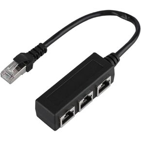 Rj45 Ethernet Splitter Cable, 1 Male to 3 Female Port LAN Ethernet Transfer Connector with Standard Abs Flexible Antenna, Home Office Ethernet Splitter for All Networks in Kuwait