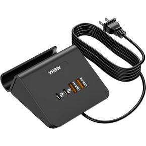 VHBW 4-Port USB Charger Block,USB Wall Charger,15W Multiple Charging Station for iPhone 15/14/13/12,Samsung Galaxy S23/S22 and More Devices (4USB-15W-Gray)