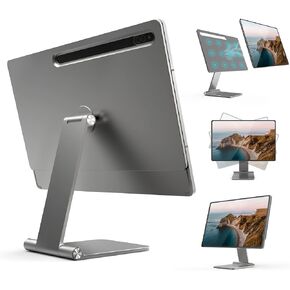Pinikox Foldable Magnetic Tablet Stand Multi-Angle Adjustable for Samsung Galaxy Tab S8 Ultra 14.6 inch, 360° Rotating Floating Portable Holder for Desk, Aluminum, Space Gray in Kuwait