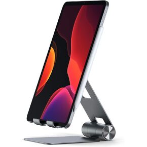 Satechi R1 Multi-Angle Foldable Tablet Stand - Compatible with iPad Pro M2/ M1, iPad Air M1, iPad Mini, iPhones 15/14/13/12 and More (Silver) in Kuwait