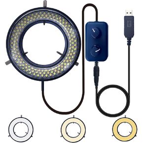 Microscope Light LED Ring Illuminator, USB 144 RGB LED Color Adjustable Lamp for Industry Electronic Monocular Binocular Trinocular Stereo Microscope Camera in Saudi Arabia
