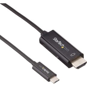 StarTech.com 3ft (1m) USB C to HDMI Cable - 4K 60Hz USB Type C to HDMI 2.0 Video Adapter Cable - Thunderbolt 3 Compatible - Laptop to HDMI Monitor/Display - DP 1.2 Alt Mode HBR2 - Black (CDP2HD1MBNL) in Kuwait