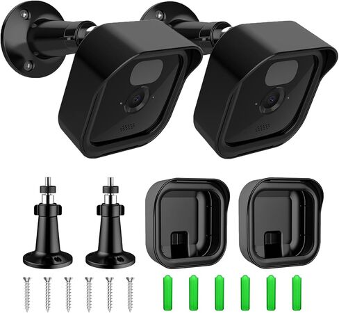 Nigaee 2 Pack Blink Outdoor Camera Mount,360 Degree Adjustable Outdoor Indoor Wall Mount Bracket for Blink Home Security System Black in Kuwait