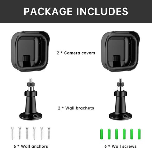 Nigaee 2 Pack Blink Outdoor Camera Mount,360 Degree Adjustable Outdoor Indoor Wall Mount Bracket for Blink Home Security System Black in Kuwait