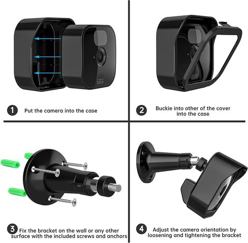 Nigaee 2 Pack Blink Outdoor Camera Mount,360 Degree Adjustable Outdoor Indoor Wall Mount Bracket for Blink Home Security System Black in Kuwait