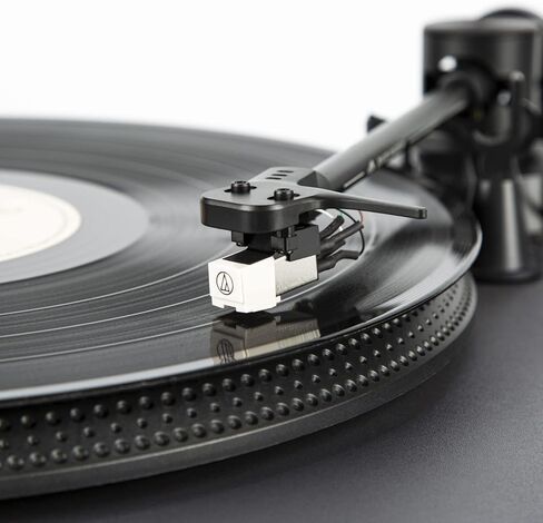 1 BY ONE Rock Pigeon Vinyl Record Player, Belt-Drive Turntable with Speakers, Built-in Phono Preamp, Moving Magnetic Cartridge AT-3600L, RCA Out, 2-Speed in Kuwait